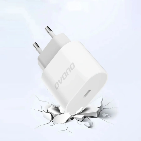 DUDAO ŁADOWARKA SIECIOWA PD 20W USB-C DO TELEFONÓW IPHONE 12 13 14 Z KABLEM