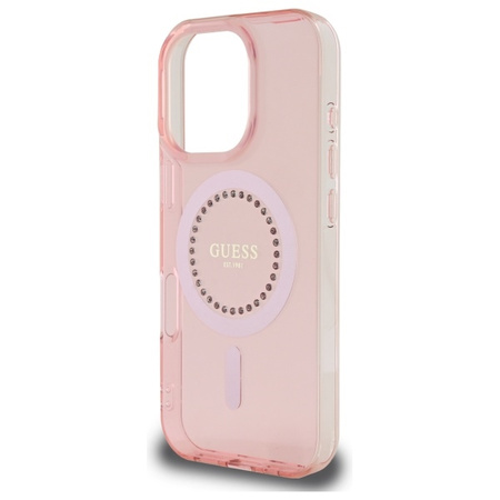 GUESS HARDCASE DO IPHONE 16 PRO Z RHINESTONES I MAGNETYCZNĄ TECHNOLOGIĄ