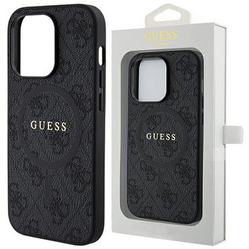 Etui Guess 4G Collection Leather Metal Logo MagSafe na iPhone 12 Pro / iPhone 12 - czarne