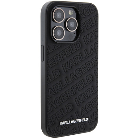 KARL LAGERFELD ETUI HARDCASE DO IPHONE 15 PRO 6.1 QUILTED K PATTERN BLACK