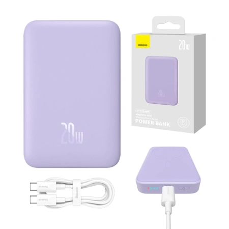 BASEUS POWERBANK MAGNETYCZNY 10000MAH DO MAGSAFE USB-C 20W TELEFON IPHONE