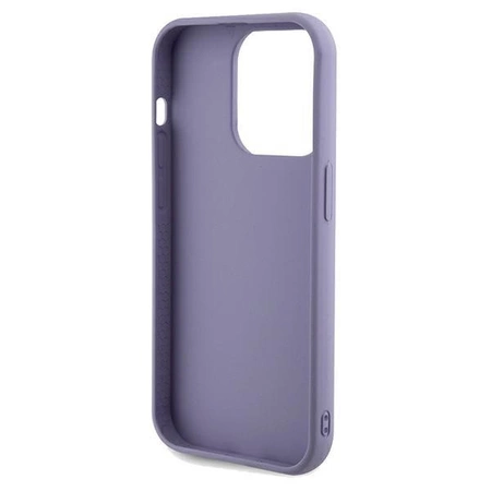 Etui Guess Sequin Script Metal na iPhone 14 Pro - fioletowe