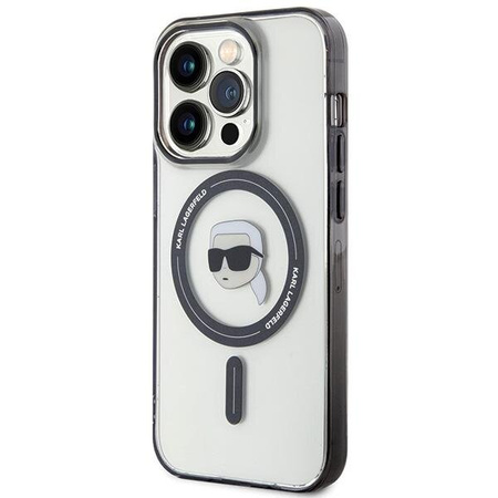Karl Lagerfeld KLHMP15SHKHNOTK iPhone 15 6.1" transparent hardcase IML Karl`s Head MagSafe