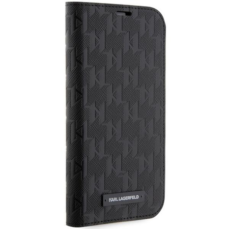 Etui Karl Lagerfeld KLBKP14XSAKLHPK na iPhone 14 Pro Max 6.7" bookcase - czarne Saffiano Monogram