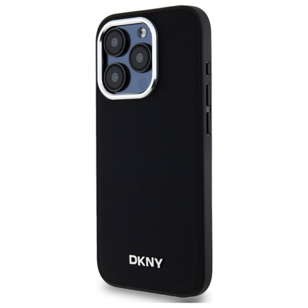 DKNY CASE DO IPHONE 15 PRO MAX 6.7 DO MAGSAFE PLAIN LOGO Z METALOWYM LOGO