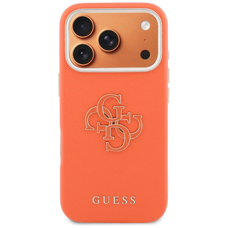 Etui Guess FW Resin Logo do iPhone 17 Pro pomarańczowy
