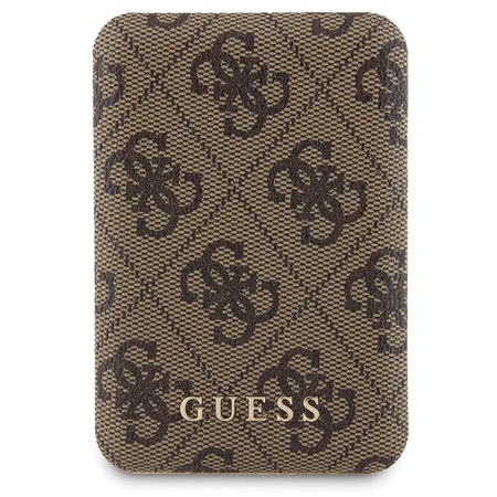 Zestaw Guess GUBPM5P15X4GEMGW iPhone15 Pro Max 6.7 hardcase + Powerbank 5000mAh MagSafe brązowy/brown 4G Metal Logo