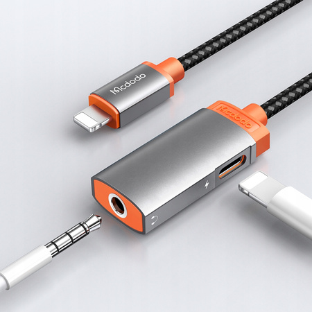 MCDODO PRZEJŚCIÓWKA ADAPTER LIGHTNING MINI JACK 3,5MM KABEL DO IPHONE 13 14