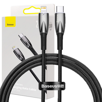 Baseus Glimmer Series kabel do szybkiego ładowania USB-C - Lightning 480Mb/s PD 20W 1m czarny