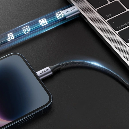 UGREEN KABEL USB-C DO LIGHTNING IPHONE 11 12 13 14 1M MFi SZYBKA TRANSMISJA
