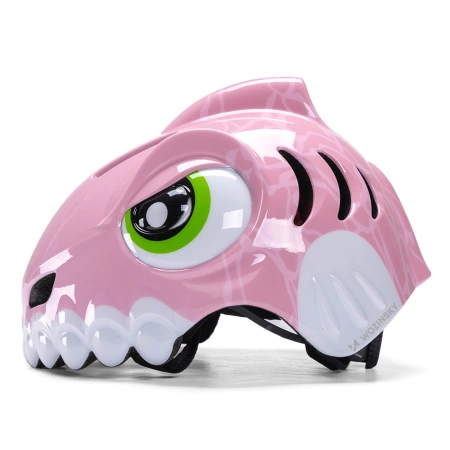 Kask rowerowy dziecięcy Wozinsky motyw dinozaur 52-56 cm - różowy
