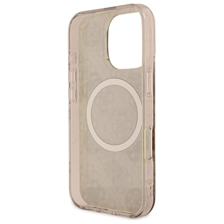 GUESS ETUI HARDCASE DO IPHONE 16 PRO MAX DO MAGSAFE PEONY KWIATY TŁO 4G