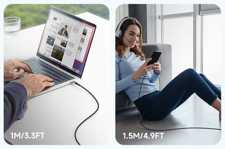 MCDODO KABEL USB-C SZYBKIE ŁADOWANIE DO SAMSUNG APPLE USB TYP C 3A 65W 1M