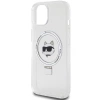 Etui Karl Lagerfeld Ring Stand Choupette Head MagSafe do iPhone 15 - białe