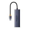 BASEUS HUB USB-A 4W1 DO LAPTOPA PC 3 X USB-A 3.0 RJ45 ZŁĄCZE SZYB