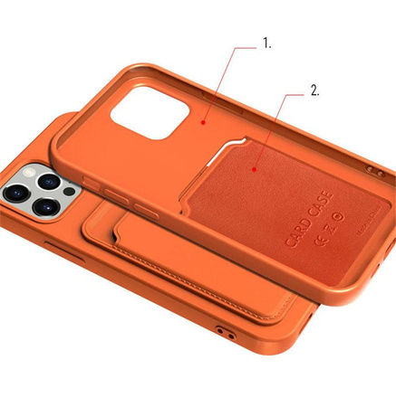 Card Case silikonowe etui portfel z kieszonką na kartę dokumenty do Xiaomi Redmi 10X 4G / Xiaomi Redmi Note 9 ciemnozielony