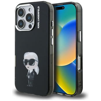 Etui Karl Lagerfeld IML Aquarelle Karl   & Logo MagSafe do iPhone 16 Pro Max czarny