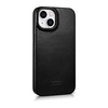 iCarer CE Oil Wax Premium Leather Folio Case skórzane etui iPhone 14 Plus z klapką magnetyczne MagSafe czarny (AKI14220707-BK)