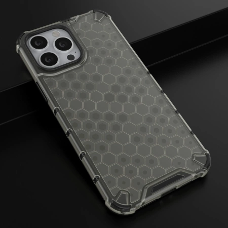 HURTEL ETUI PANCERNE HONEYCOMB Z ŻELOWĄ RAMKĄ DO IPHONE 13 PRO MAX