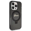 Etui Guess Ring Stand Script Glitter MagSafe na iPhone 13 Pro Max - czarne