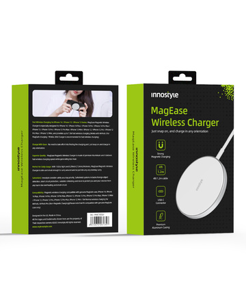 INNOSTYLE MAGEASE ŁADOWARKA INDUKCYJNA BEZPRZEWODOWA DO MAGSAFE IPHONE MAGEASE 15W BIAŁA