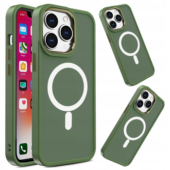 HURTEL ETUI CASE POKROWIEC MAGNETYCZNY DO MAGSAFE IPHONE 15 ZIELONY MATTE