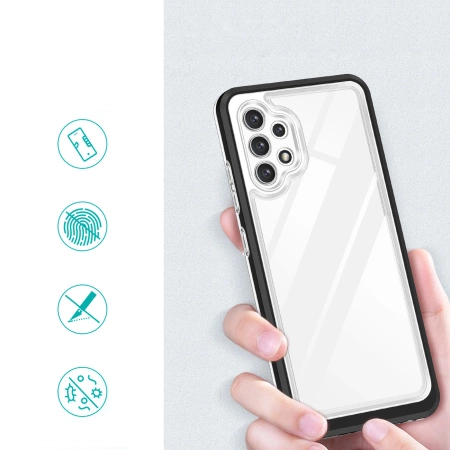 HURTEL CLEAR ETUI POKROWIEC 3IN1 DO SAMSUNG GALAXY A32 5G ŻELOWY Z RAMKĄ