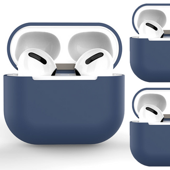 Etui do AirPods Pro silikonowy miękki pokrowiec na słuchawki niebieski (case C)