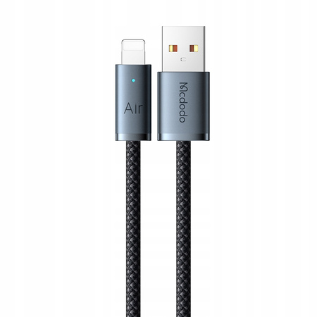 MCDODO KABEL USB-A LIGHTNING SZYBKIE ŁADOWANIE DO TELEFONU 3A LED CZARNY 1M