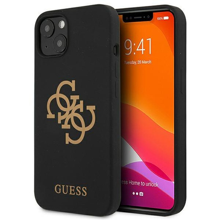 Guess GUHCP13SLS4GGBK iPhone 13 mini 5,4" czarny/black hard case Silicone 4G Logo