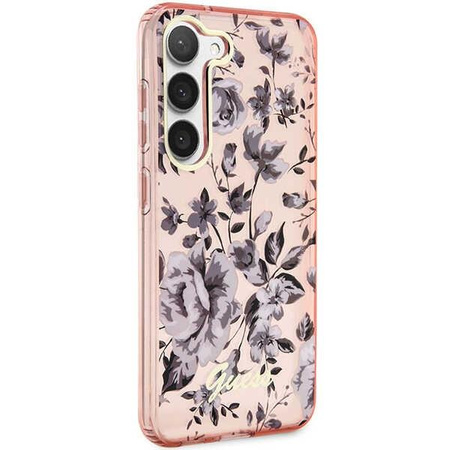 Etui Guess GUHCS23MHCFWSP S23+ S916 - różowe Flower Collection