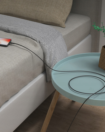 INNOSTYLE JAZZY KABEL USB-C LIGHTNING MFI SZYBKIEGO ŁADOWANIA DO IPHONE KEVLAR 1M CZARNY