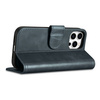 iCarer Oil Wax Wallet Case 2in1 etui iPhone 14 Pro Max skórzany pokrowiec z klapką Anti-RFID niebieski (WMI14220724-BU)