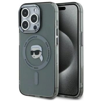 KARL LAGERFELD ETUI DO IPHONE 15 PRO MAX 6.7 HARDCASE Z METALOWYM LOGO KARL