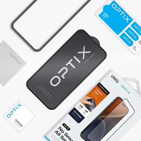 UNIQ OPTIX MATTE SZKŁO DO IPHONE 15 PLUS 6.7 / 14 PRO MAX 6.7 Z APLIKATOREM