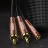 Ugreen kabel przewód audio 3,5 mm mini jack (żeński) - 2RCA (męski) 2m brązowy (AV198 50131)