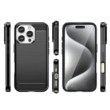 HURTEL ETUI SILIKONOWE CARBON CASE DO IPHONE 16 PRO MAX ANTYPOŚLIZGOWE