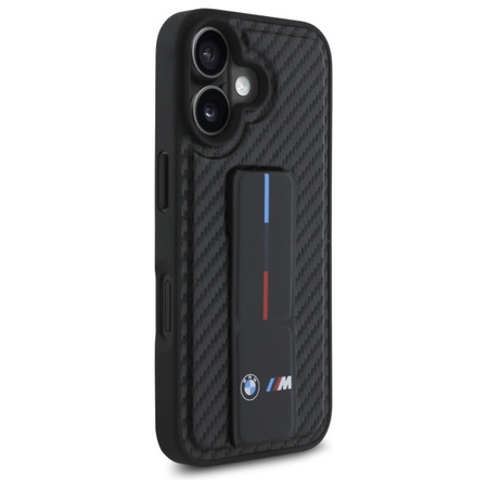 BMW POKROWIEC HARDCASE DO IPHONE 16 6.1 Z M GRIP STAND I CARBONOWYM WZOREM