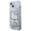 Etui Hello Kitty Liquid Glitter Charms Kitty Head na iPhone 15 - srebrne