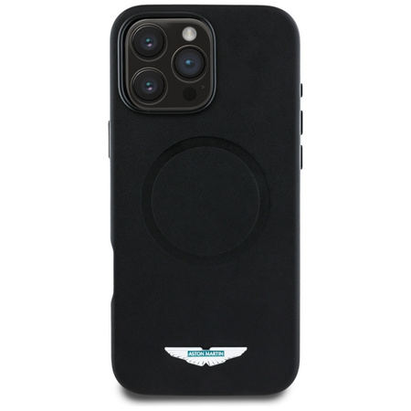 Etui Aston Martin HC FW Logo do iPhone 16 Pro Max MagSafe czarny