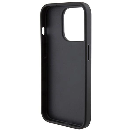 Etui Ferrari Perforated Waves Metal Logo na iPhone 15 Pro - czarne