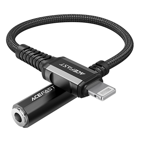 Acefast kabel audio MFI Lightning - 3,5mm mini jack (żeński) 18cm, AUX czarny (C1-05 black)