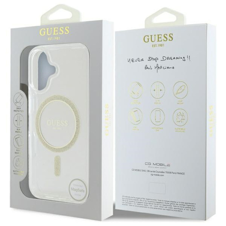 GUESS HARDCASE ETUI DO IPHONE 16 PLUS 6.7 DO MAGSAFE GLITTER CIRCLE
