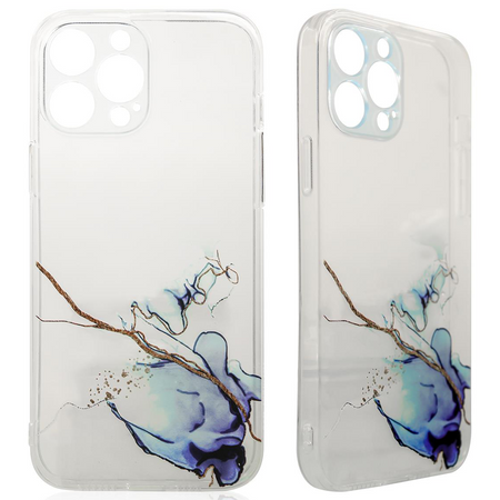 Marble Case etui do iPhone 12 Pro żelowy pokrowiec marmur niebieski