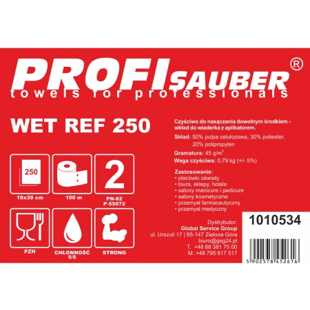 PROFISAUBER WET REF 250 ŚCIERECZKI DO KOMPUTERA I SPRZĘTU ELEKTRONICZNEGO