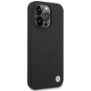 BMW ETUI SILIKONOWE DO IPHONE 15 PRO MAX 6.7 BMHCP15XSILBK Z LOGO METALOWYM