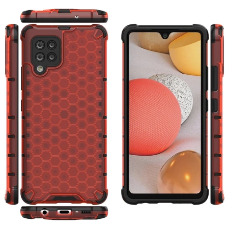 HURTEL HONEYCOMB POKROWIEC PANCERNY DO SAMSUNG GALAXY A42 5G Z ŻELOWĄ RAMKĄ