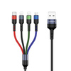 USAMS Kabel pleciony U26 4w1 3m 2AFast Charge (2xlightning/microUSB/USB-C) SJ413USB01 (US-SJ413)