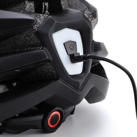 Kask rowerowy MTB Wozinsky z odpinanym daszkiem i tylną lampką USB 54-57 cm - czarny