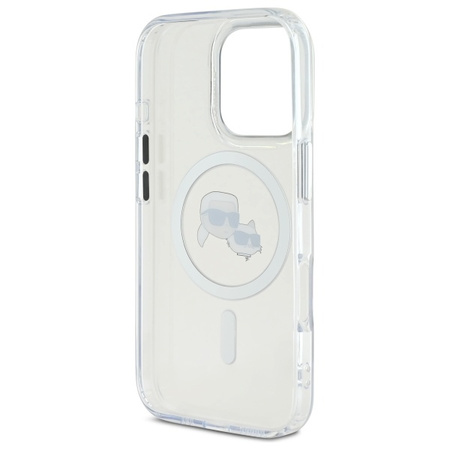 Karl Lagerfeld KLHMP16LHLSKCH iPhone Pro 6.3" biały/white hardcase IML Metal Karl&Choupette Head MagSafe